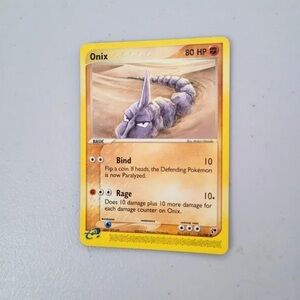 Pokemon Onix Card - Yellow and Brown